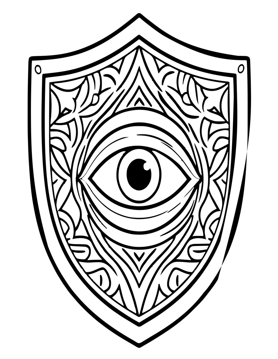 Armor and Shield - free printable coloring page
