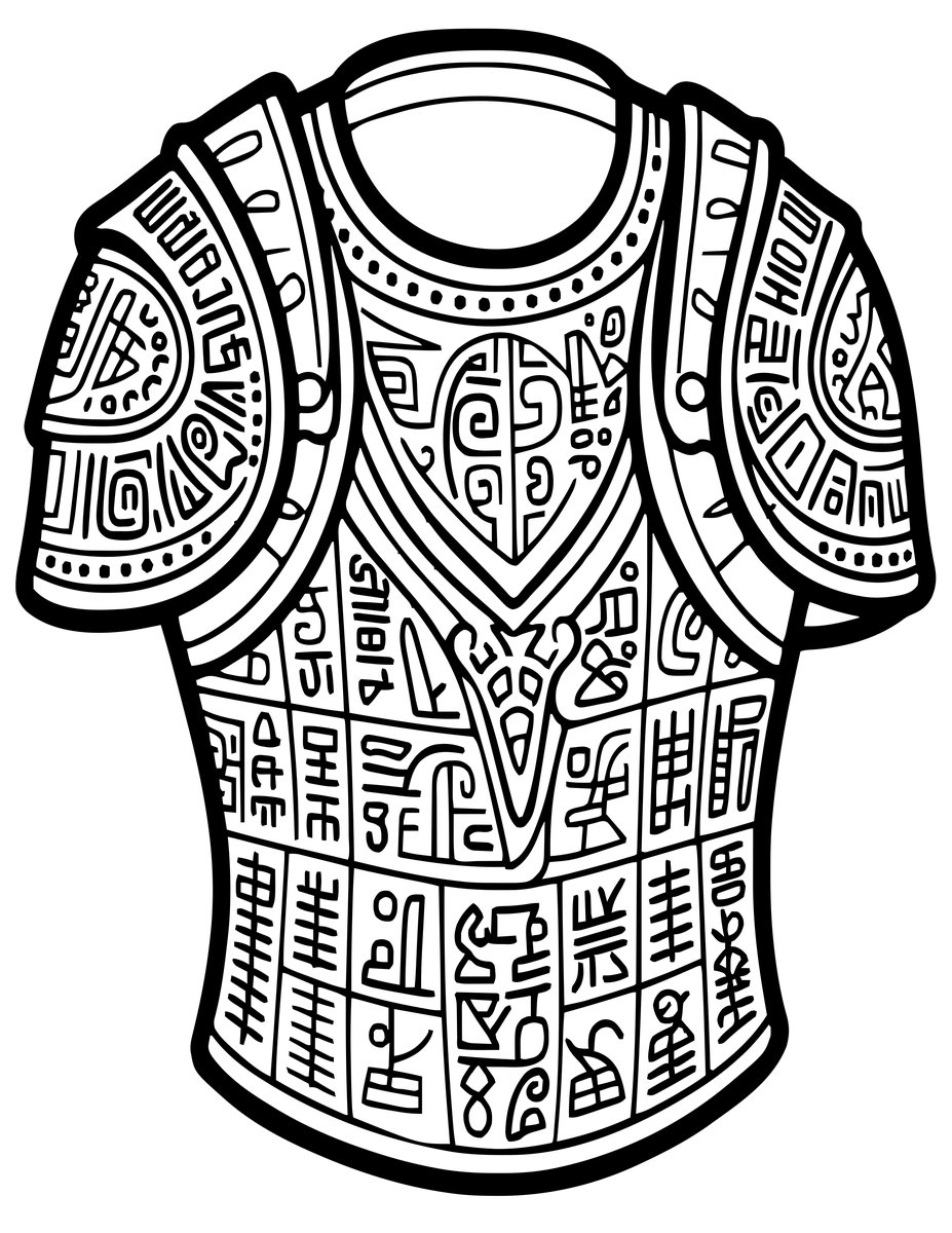 Armor Inscription - free printable coloring page