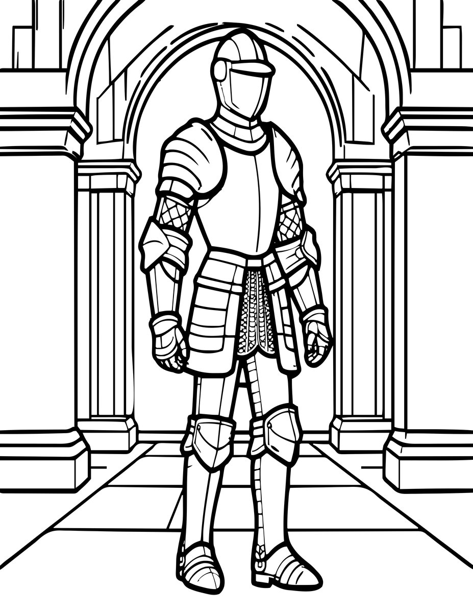 Animated Armor - free printable coloring page