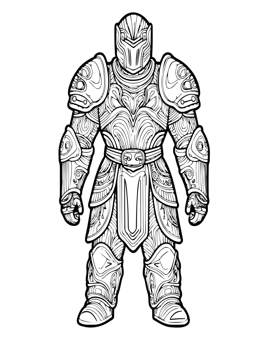 Liquid Metal Armor - free printable coloring page