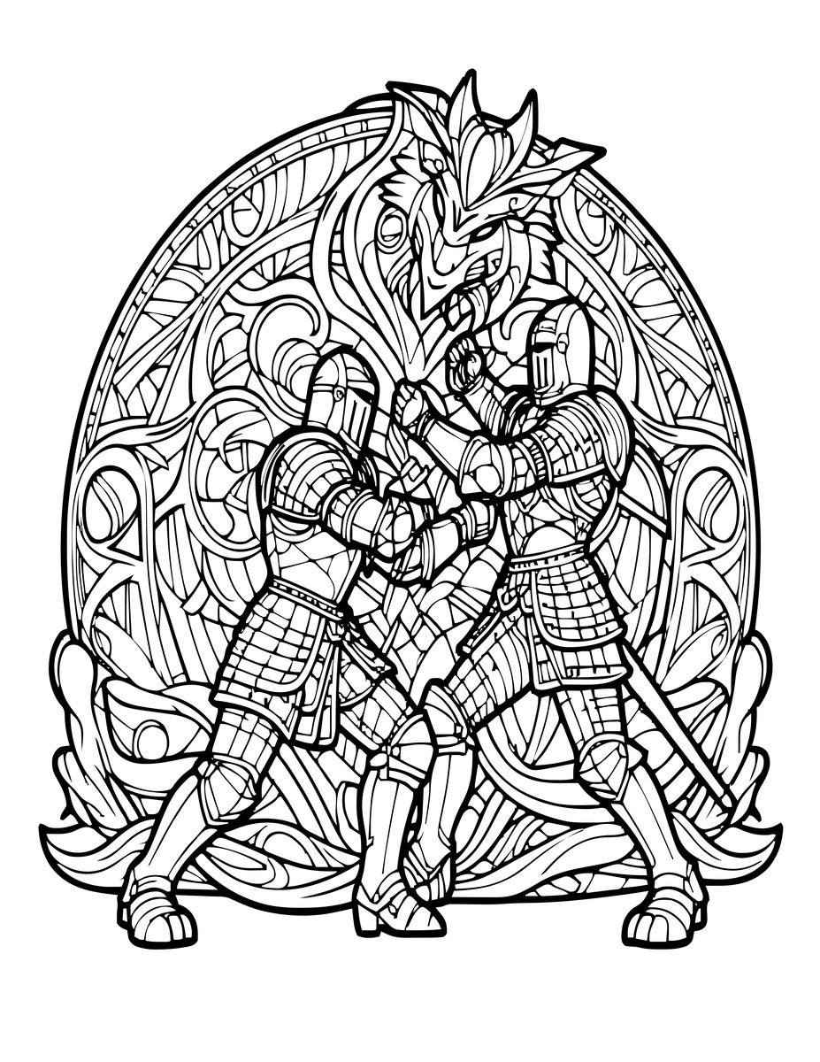 Armor and Beast - free printable coloring page
