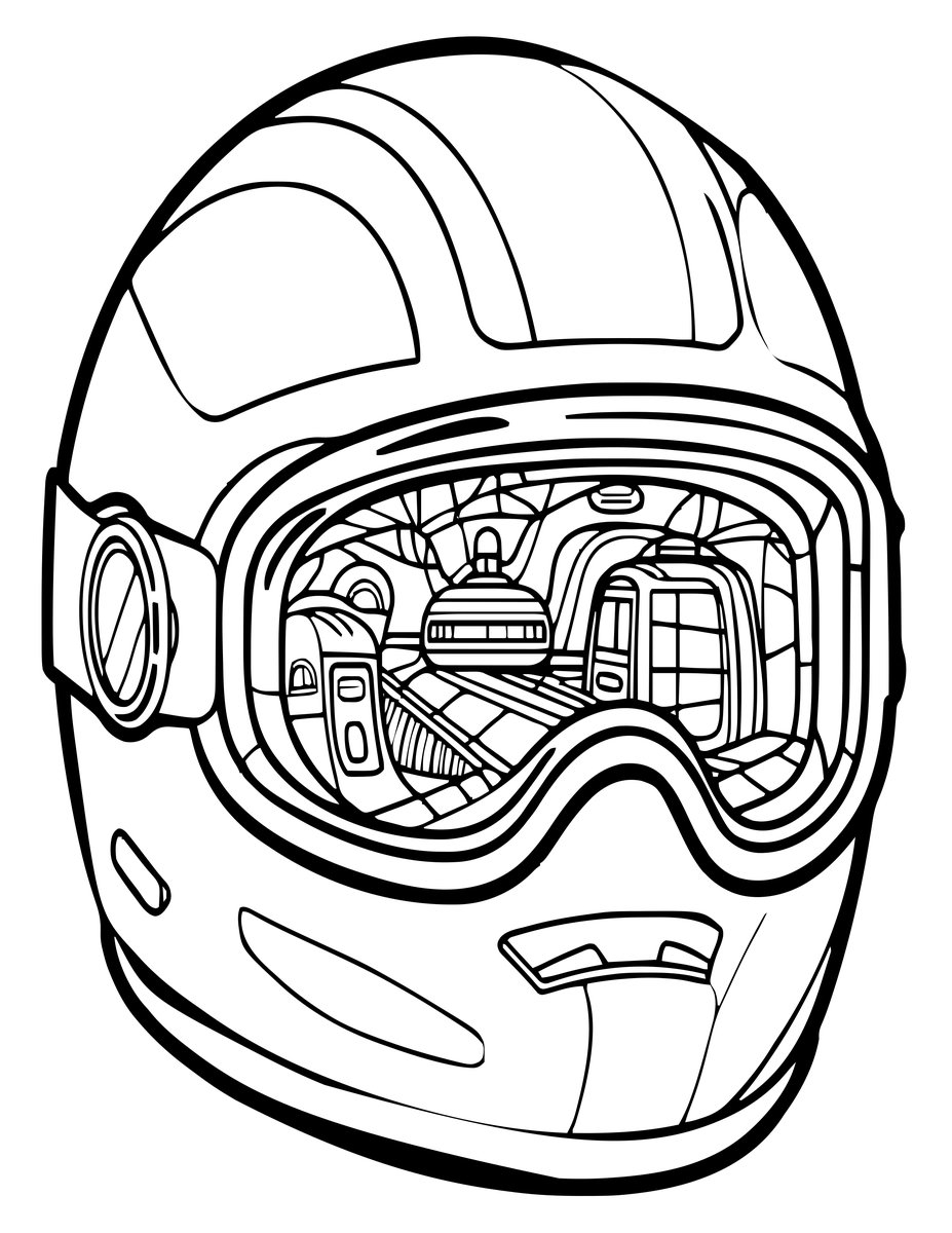 Helm of Visions - free printable coloring page