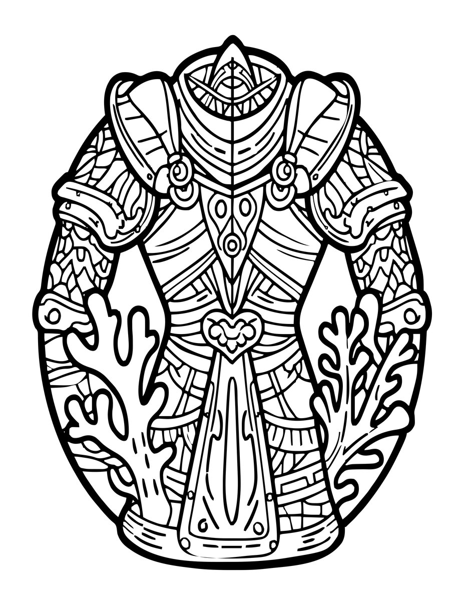 Armor of the Sea - free printable coloring page