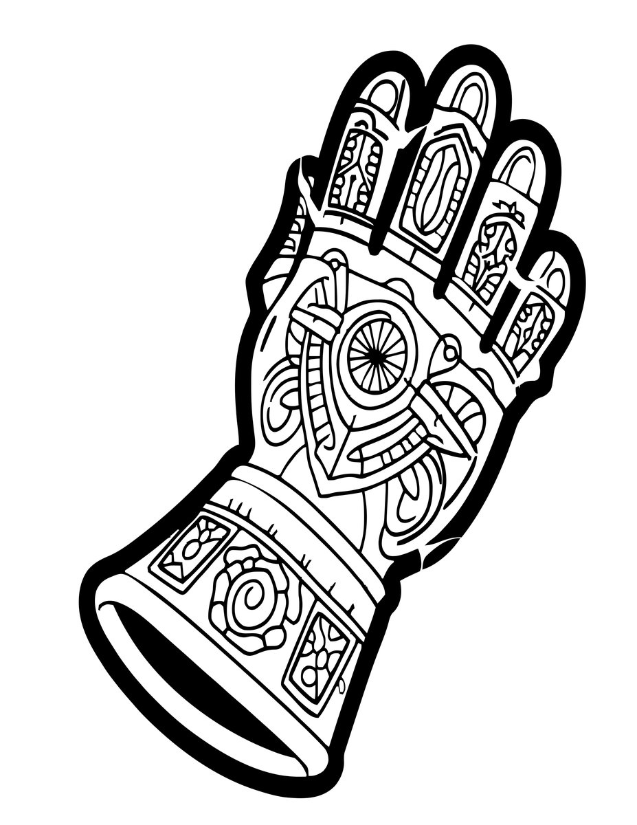 Gauntlet of Power - free printable coloring page