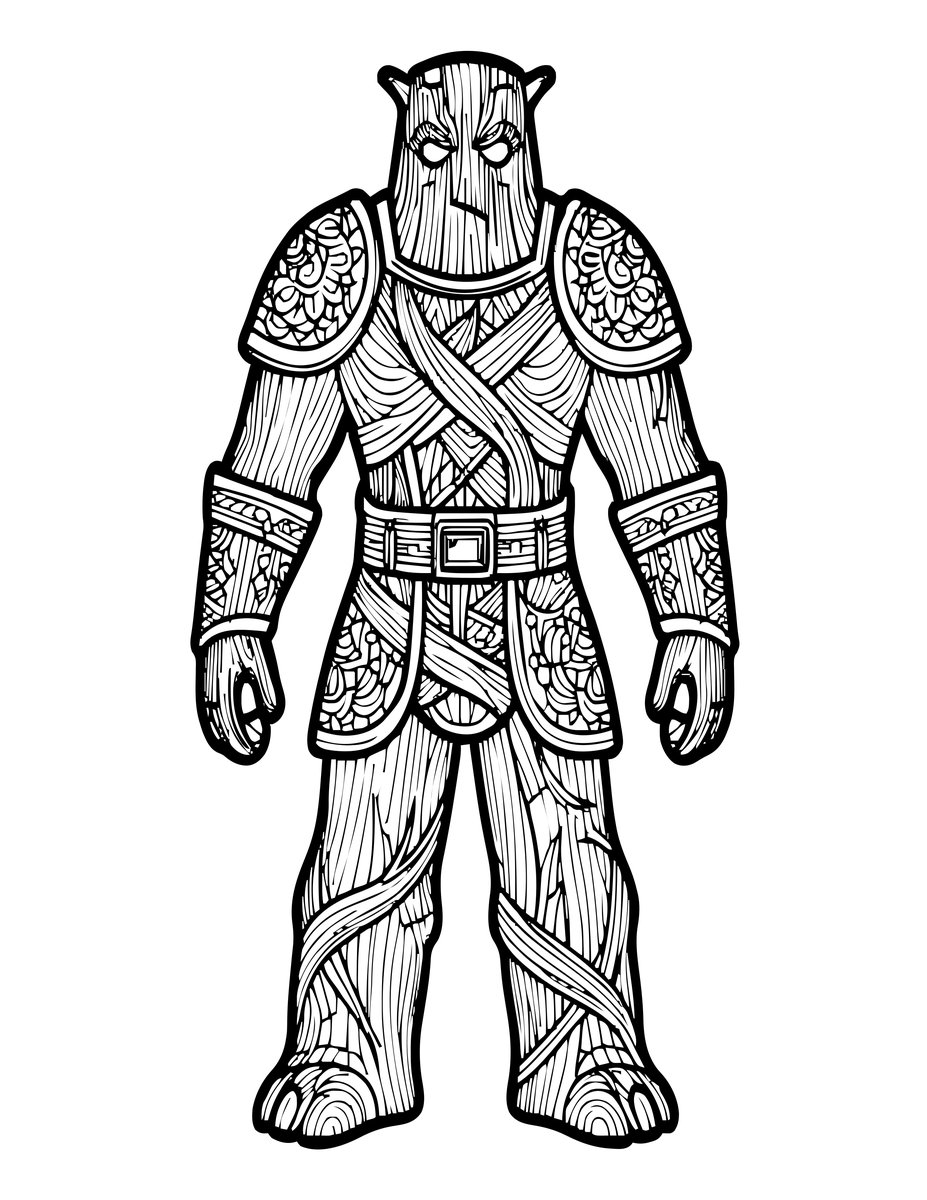 Forest Armor - free printable coloring page