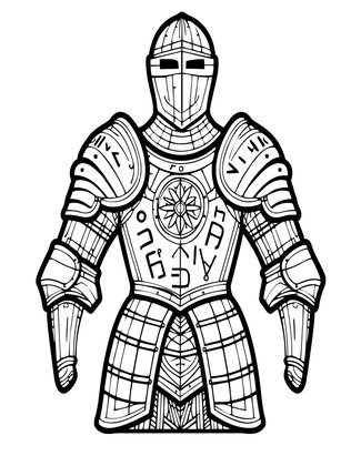 Glowing Breastplate - Free printable coloring page
