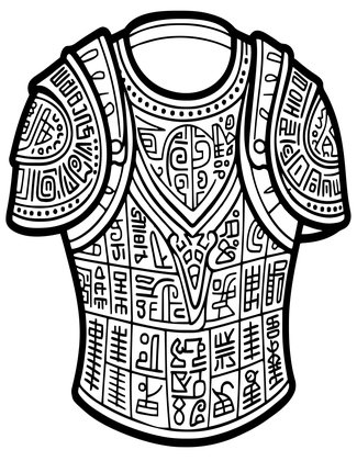Armor Inscription - Free printable coloring page
