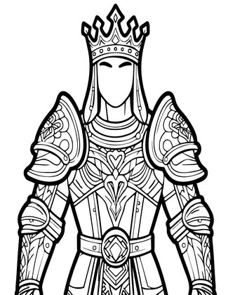 Armor and Crown - Free printable coloring page