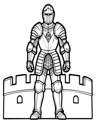 Armor and Castle - Free printable coloring page
