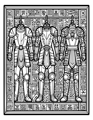 Armor and Runes - Free printable coloring page