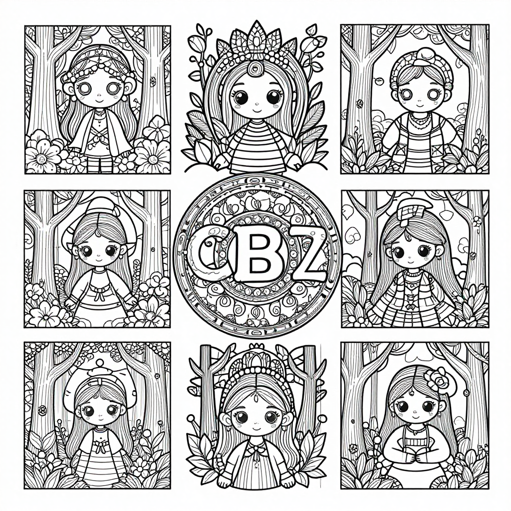 Enchanted Forest coloring pages collection - 40 free printable pages