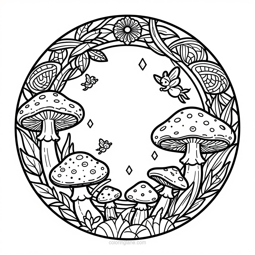 Fairy Circle - free printable coloring page