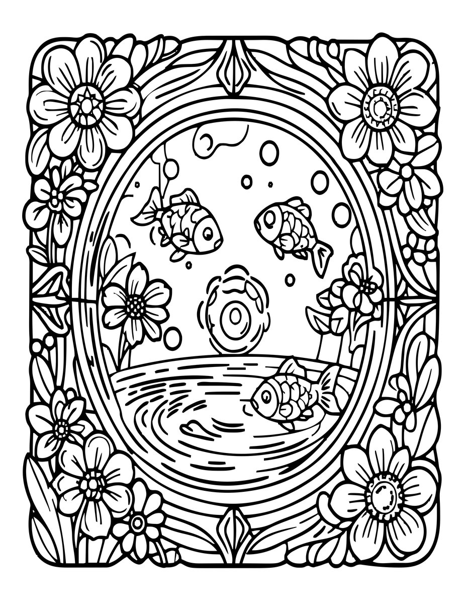 Magical Spring - free printable coloring page