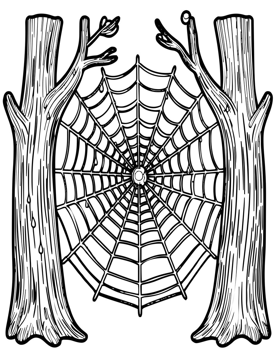 Spider's Web - free printable coloring page
