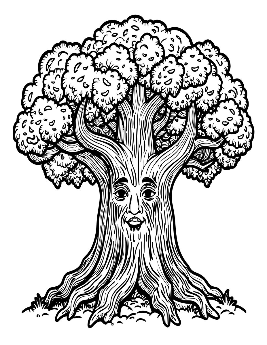 Ancient Treant - free printable coloring page