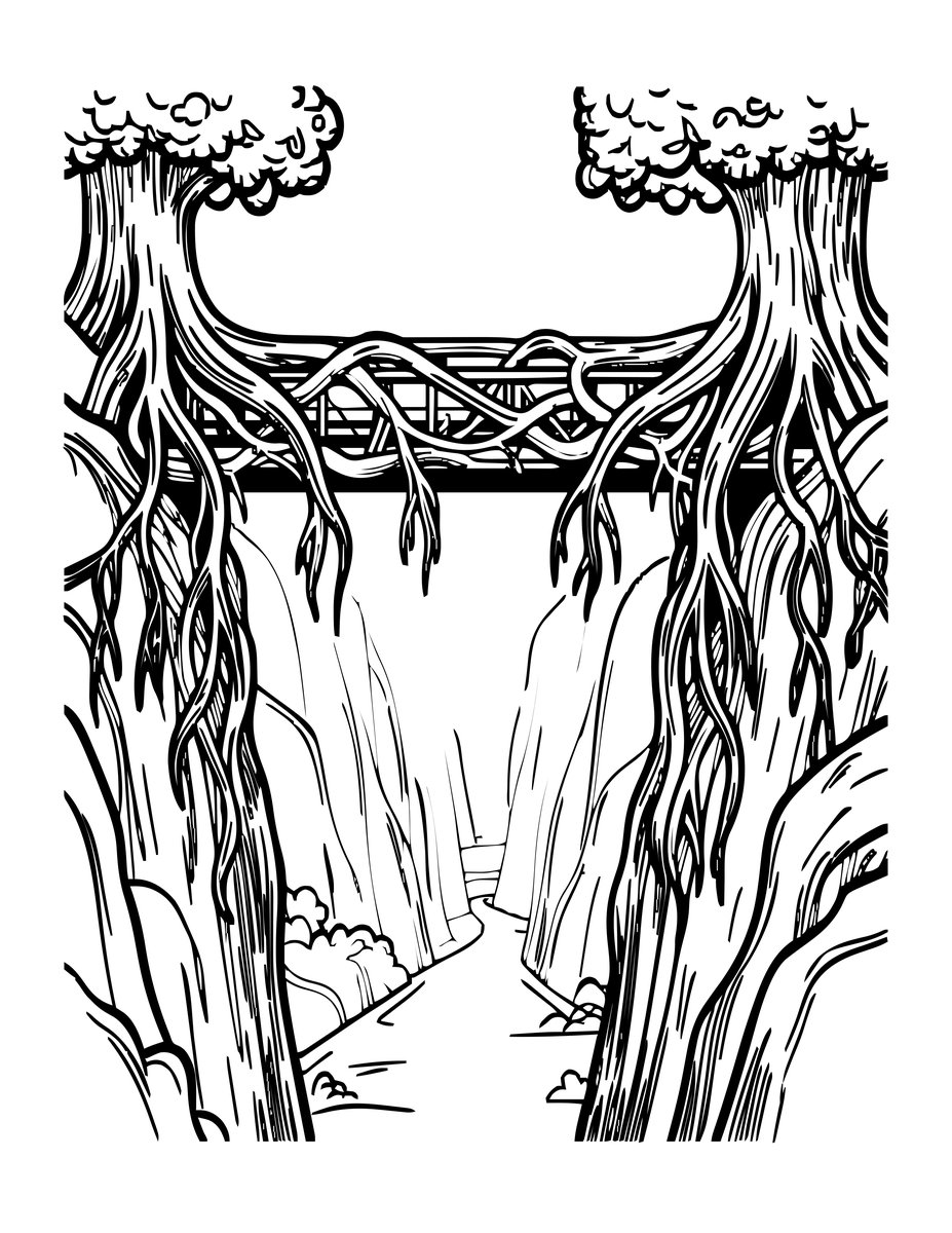Root Bridge - free printable coloring page