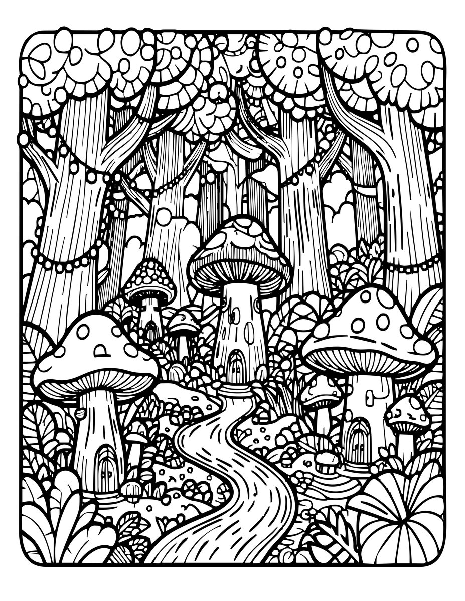Forest Panorama - free printable coloring page