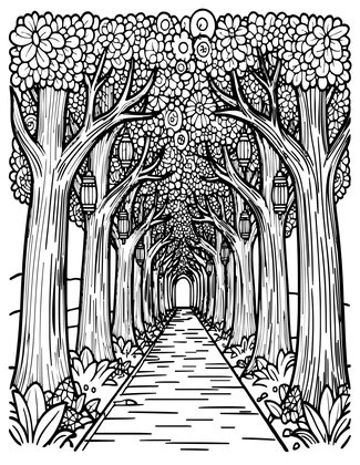Enchanted Path - Free printable coloring page