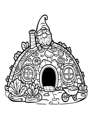 Gnome Home - Free printable coloring page