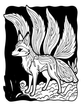 Fox Spirit - Free printable coloring page