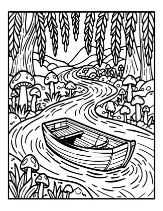 Enchanted Boat - Free printable coloring page