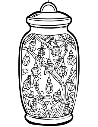 Firefly Lantern - Free printable coloring page