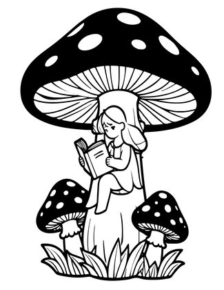 Mushroom Fairy - Free printable coloring page