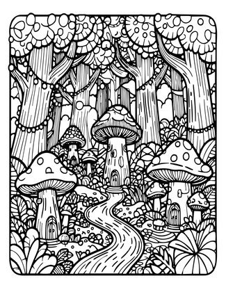 Forest Panorama - Free printable coloring page