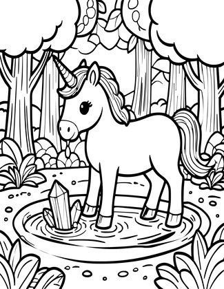 Unicorn Glade - Free printable coloring page