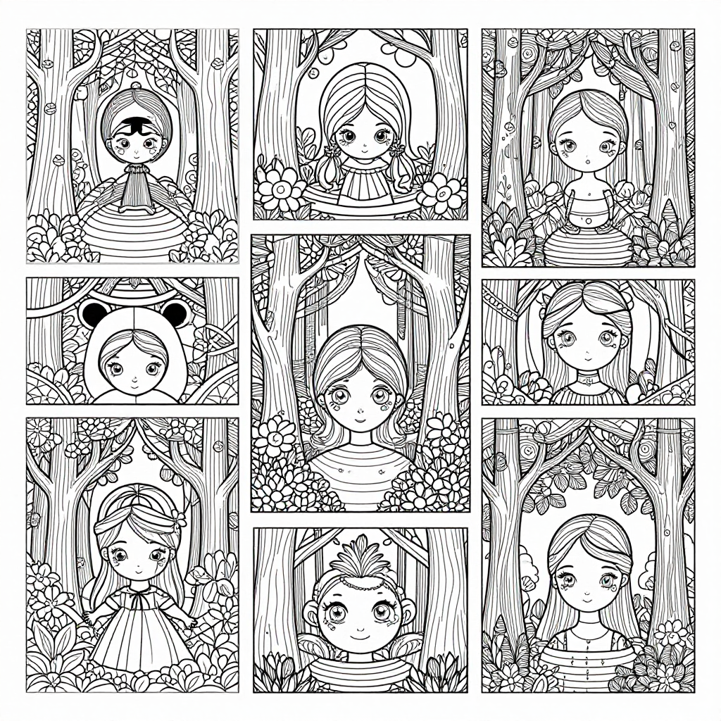 Enchanted Forests coloring pages collection - 30 free printable pages
