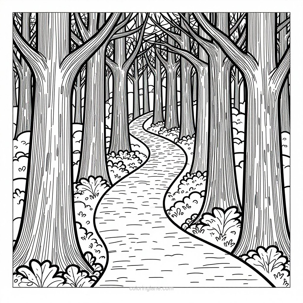 Glowing Pathway - free printable coloring page