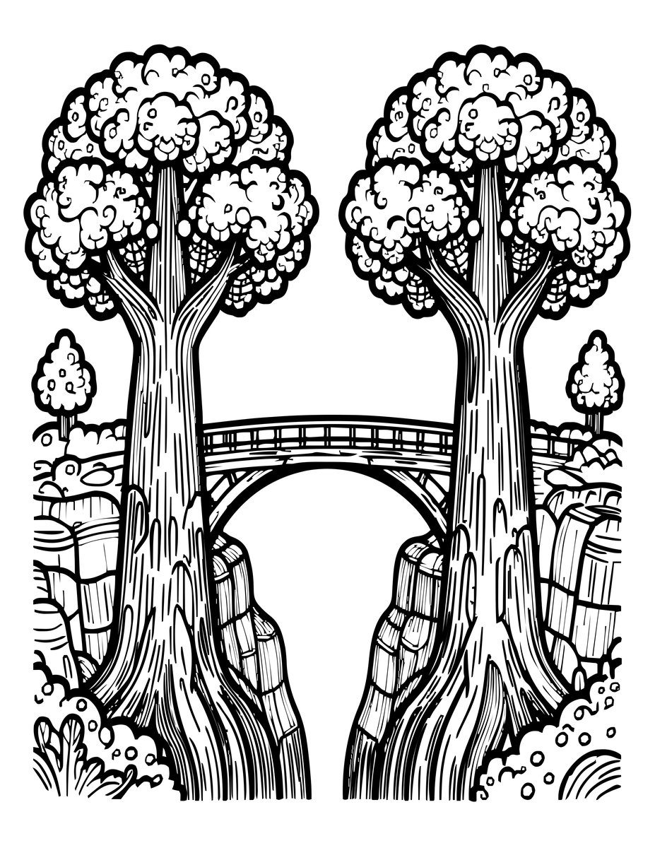 Living Bridge - free printable coloring page