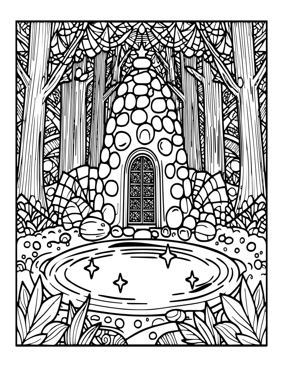 Enchanted Well - free printable coloring page