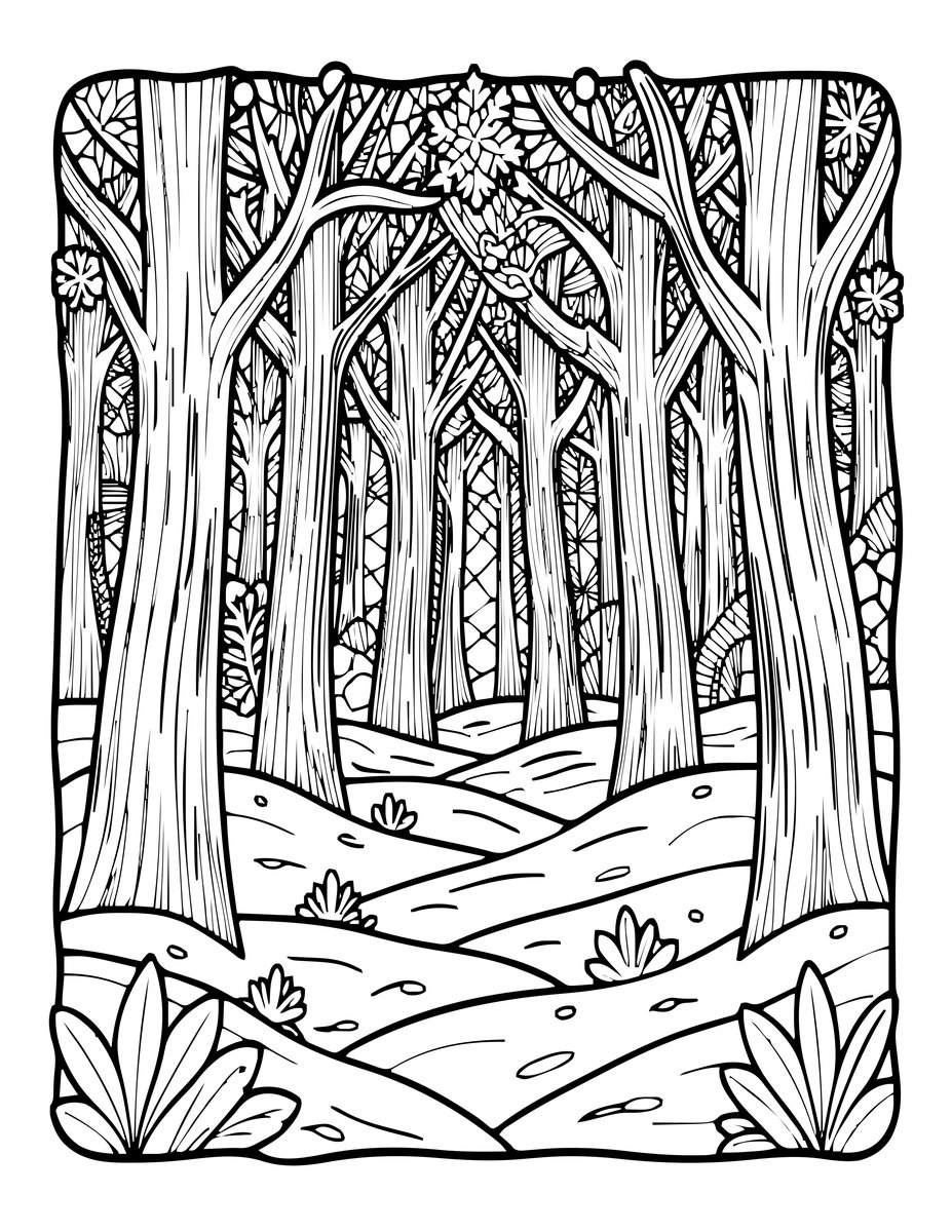 Winter Enchantment - free printable coloring page