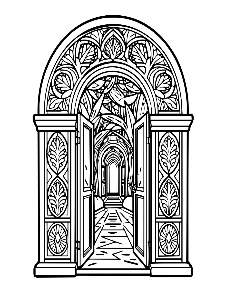 Forest Portal - free printable coloring page