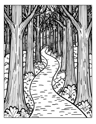 Glowing Pathway - Free printable coloring page