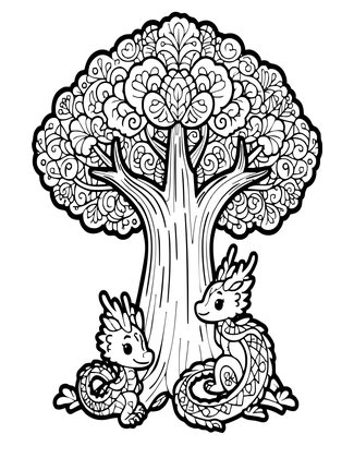 Forest Dragon - Free printable coloring page