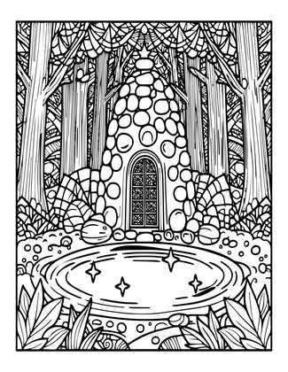 Enchanted Well - Free printable coloring page