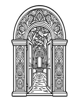 Forest Portal - Free printable coloring page