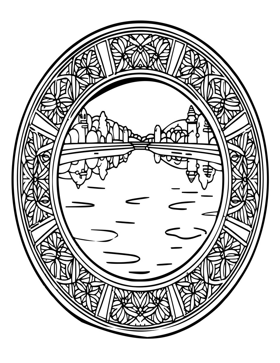 Reflecting Pool - free printable coloring page