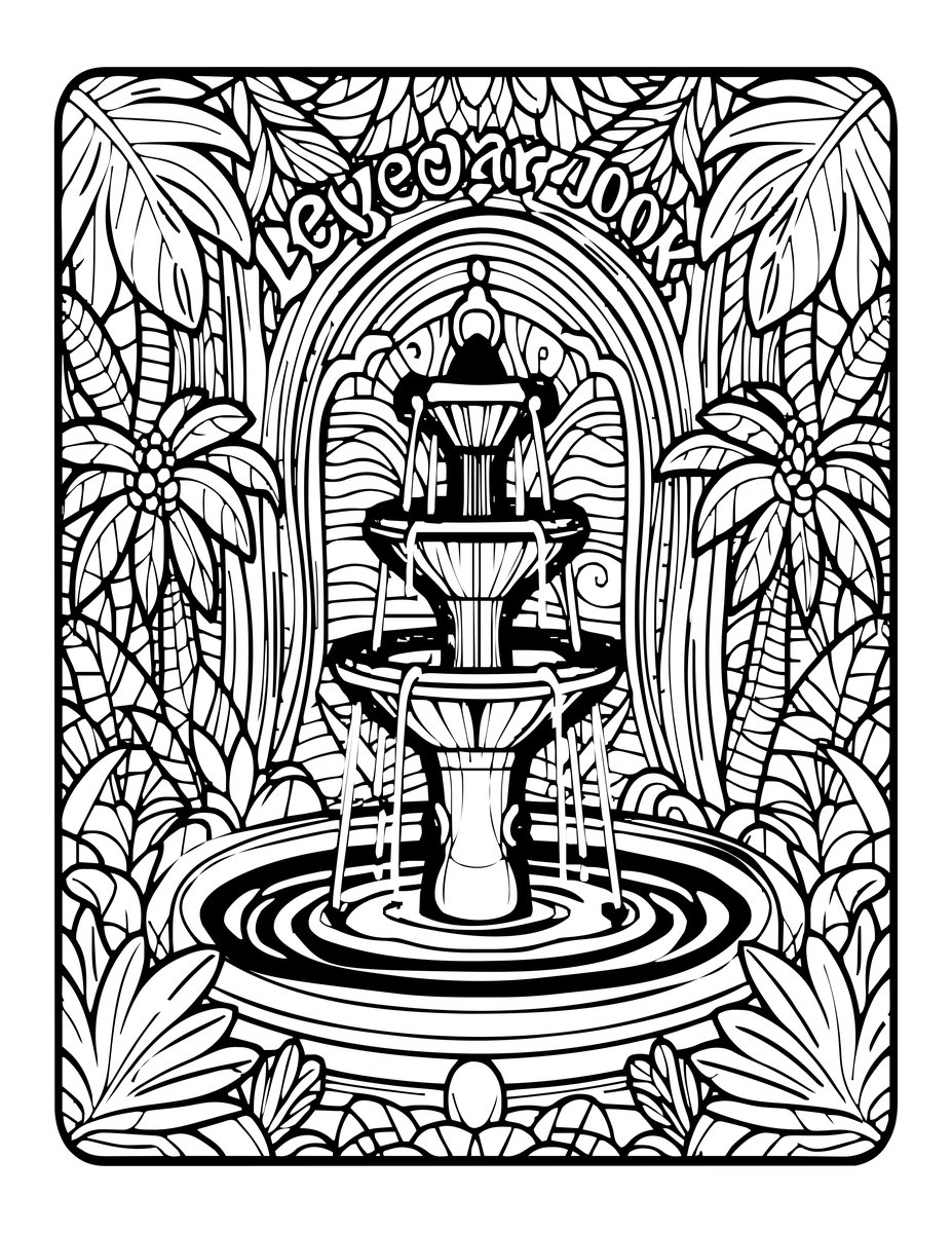 Fountain of Youth - free printable coloring page