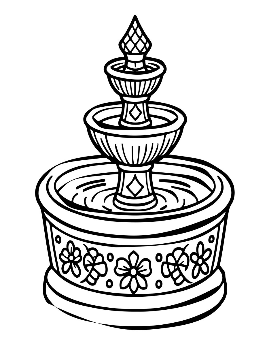 Fairy Bathhouse - free printable coloring page
