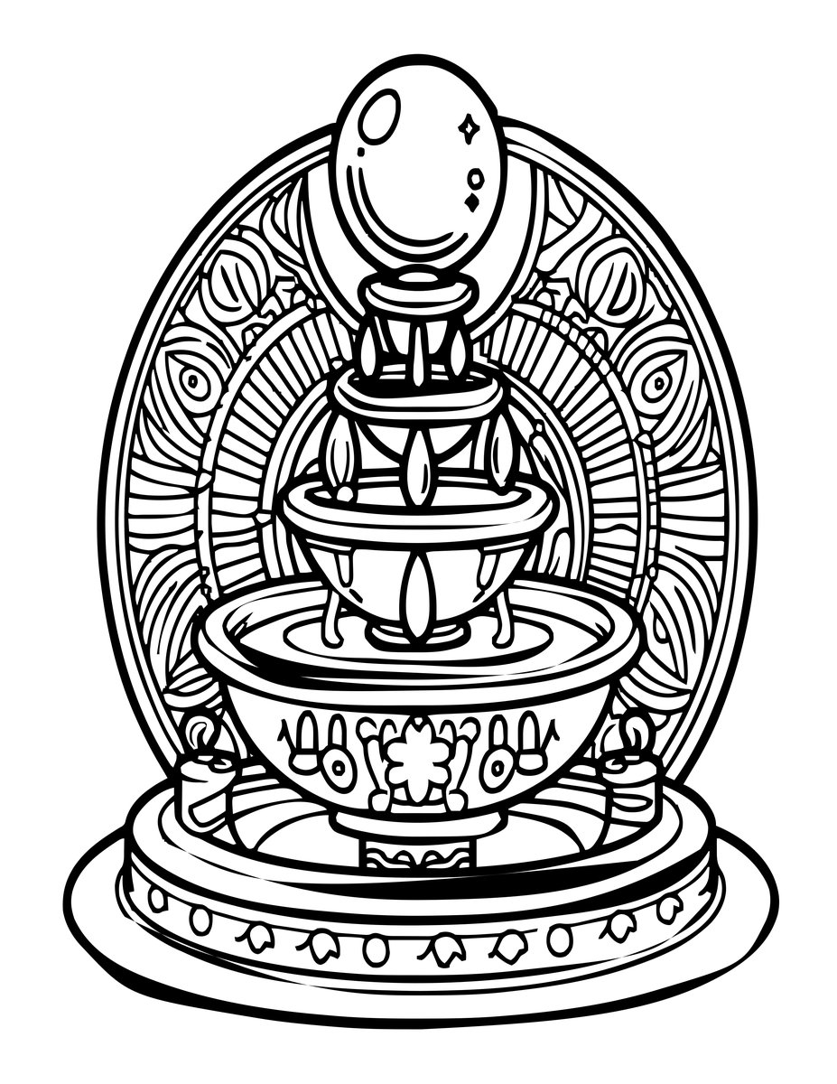 Potion Fountain - free printable coloring page
