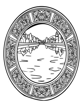 Reflecting Pool - Free printable coloring page