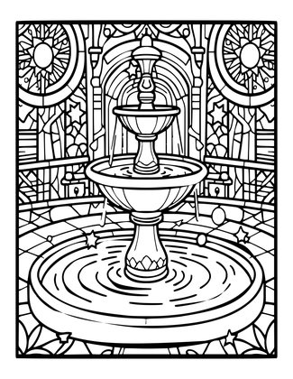 Star Fountain - Free printable coloring page