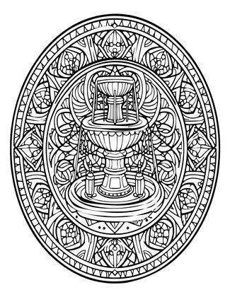 Ghostly Fountain - Free printable coloring page
