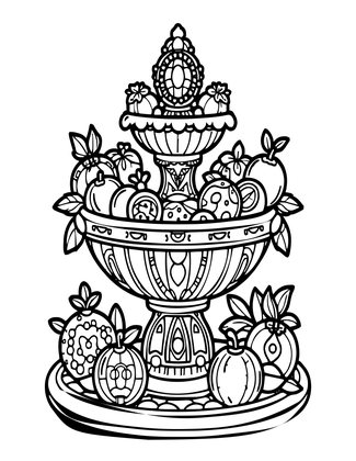 Fountain of Plenty - Free printable coloring page