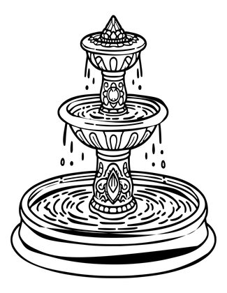 Time Fountain - Free printable coloring page
