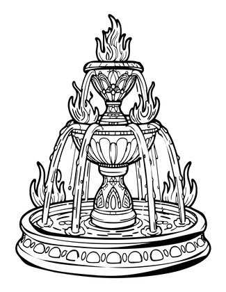 Fire and Water - Free printable coloring page