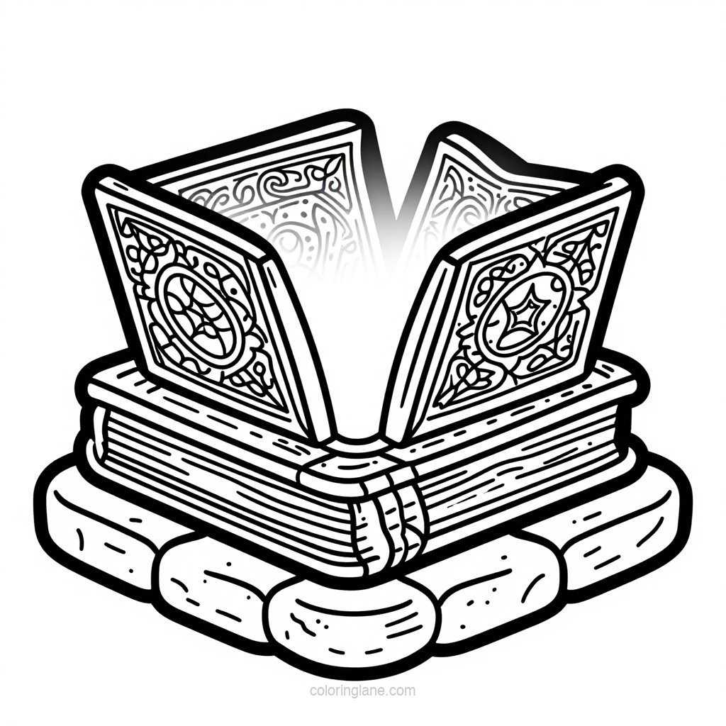Glowing Tomes - free printable coloring page